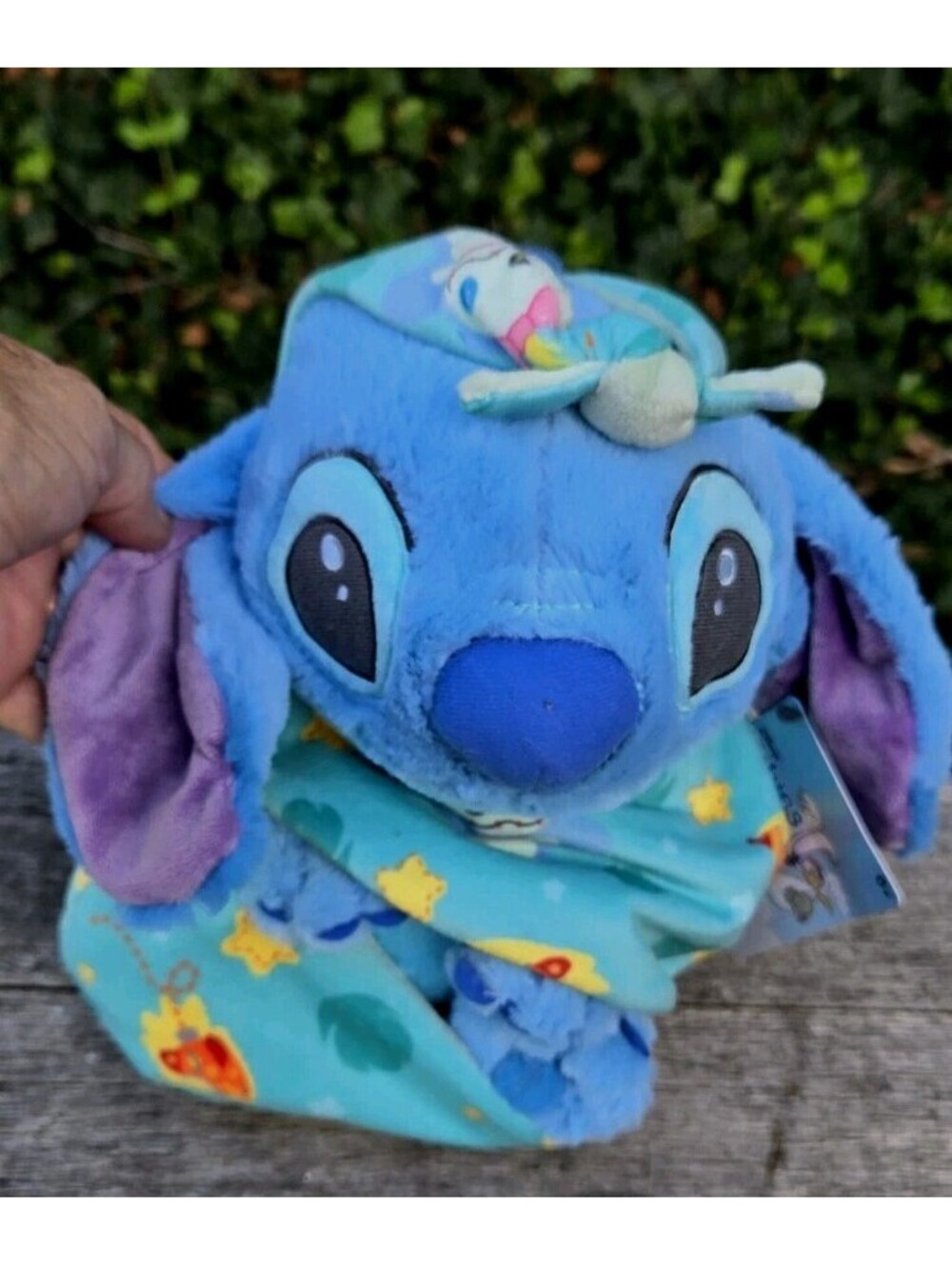 Disney Babies Stitch Swaddle Lilo  In Swaddle Blanket Pouch 10" Tags